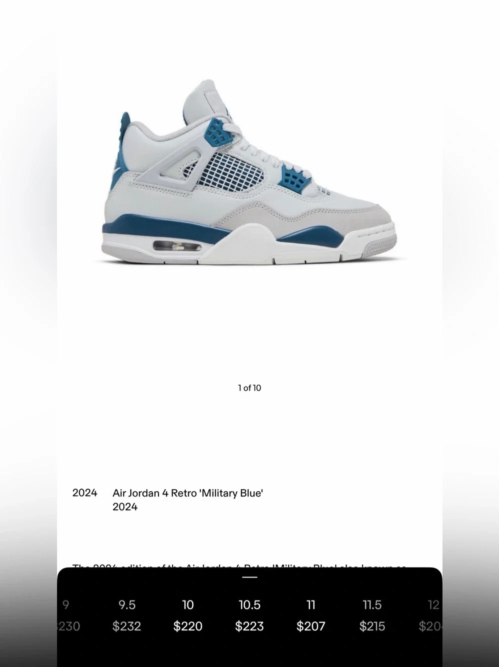 Jordan 4 Military Blue 2024